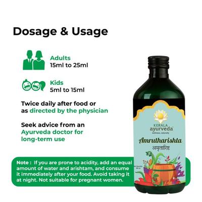 Kerala Ayurveda Amrutharishta Syrup 450 ml - Speciality Medicines
