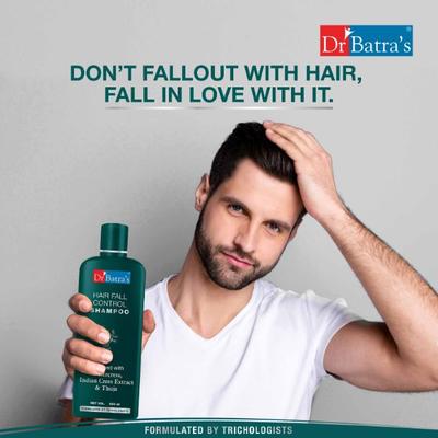 Dr Batra's Hair Fall Control Shampoo 500 ml + Hair Fall Control Oil 200 ml + Hair Fall Control Serum 125 ml + Conditioner 100 ml + Herbal Hair Color Cream - Brown - Hair Treatment