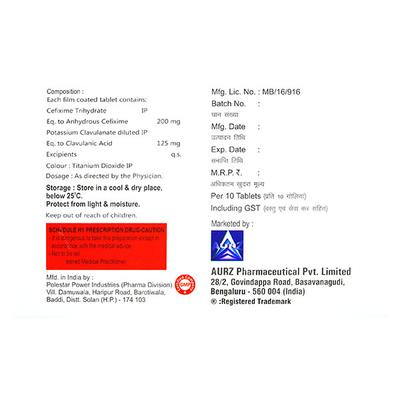 AUXIME CV 325 Tablet 10's - Bacterial Infections-Cep