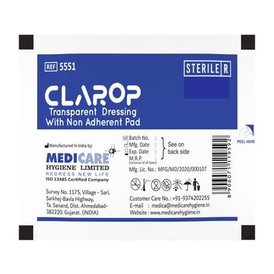 Medica Clarop Trasparent Dressing With Non Adherent Pad 5 cm x 7 cm 1's - Bandages & Dressings
