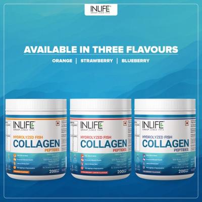 Inlife Hydrolyzed Fish Collagen Powder - Blueberry 200 g - Hair & Skin