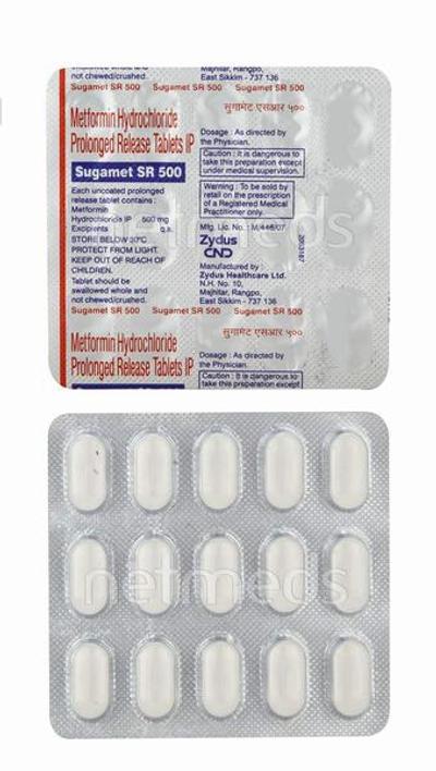Sugamet SR 500mg Tablet 15'S - Diabetes-Ant