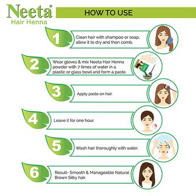 Neeta Hair Henna Hair Color - Natural Brown 125 gm - Henna