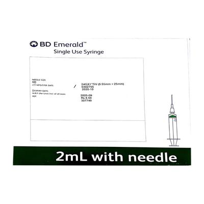 BD Emerald Single Use Syringe 2 ml With Needle 24G - Surgical Instruments