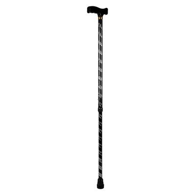 Paxmax Premium Aluminum L Type Walking Stick - Black Carving - Walker & Walking Stick