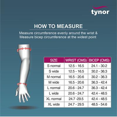 Tynor Compression Garment Arm Sleeve with Shoulder Cover - Wide (M) (I 77) - Abdomen/Neck/Arm/Elbow Supports