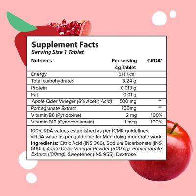 Plix Original Apple Cider Vinegar Effervescent Tablet - Apple Burst (Pack of 12 x 15's) 1's - Apple Cider Vinegar - Acv