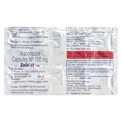 ZOLE IT 100mg Capsule 10's - Fungal Infections-Anf