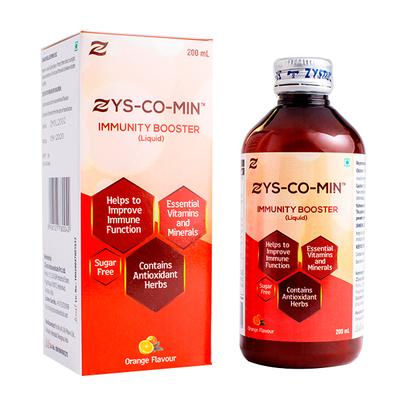 Zys-Co-Min Immunity Booster Liquid 200 ml + Tablet (10 x 10's) Combo Pack - Orange Flavour - Vitamin C