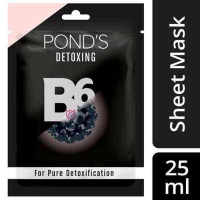Pond's Vitamin Duo Detoxing Sheet Mask - Vitamin B6 + Bamboo Charcoal 25 ml - Sheet Masks