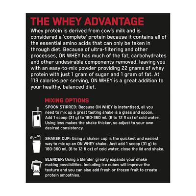 Optimum Nutrition (ON) 100% Whey Protein Powder - Chocolate Milkshake Flavour 1.85 lb - Whey Proteins