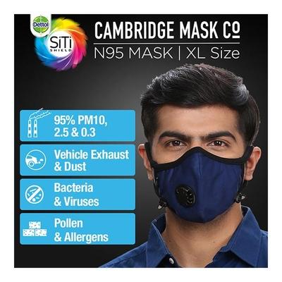 Dettol Cambridge Basic N95 Mask - Anti Virus, Reusable & Washable (Navy Blue, XL) - Face Mask