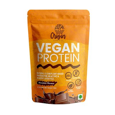 Origin Nutrition Vegan Protein Powder - Chocolate Flavour 750 gm - Whey Proteins