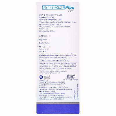 UNIENZYME PLUS SAUNF FLAVOUR Liquid 200ml - Digestive Health