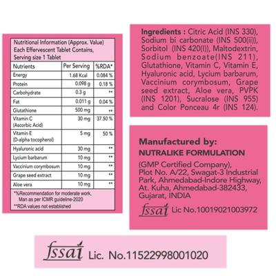 FixUpHealth Electrolytes Effervescent Tablet - Lemon Flavour & FixUpHealth Glutathione Effervescent Tablet - Strawberry Flavour 15s 1's - General Health