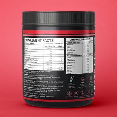 INLIFE Hydrolyzed Type 1 & 3 Collagen Peptides Powder - Strawberry Lemon Flavour 200 gm - Hair & Skin