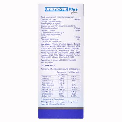 UNIENZYME PLUS SAUNF FLAVOUR Liquid 200ml - Digestive Health