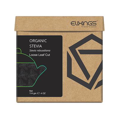 Elixings Organic Tea Ingredient Loose Leaf Cut - Stevia Leaves 114 gm - Teas
