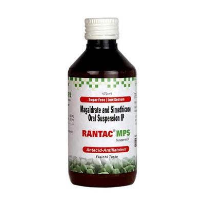 Rantac MPS Sugar Free Elaichi Taste Suspension 170ml - Ulcer/Reflux/Flatulence-Aaa