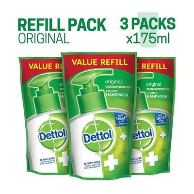 Dettol Liquid Handwash Original (Pack of 3 x 175 ml) - Hand Wash & Soaps