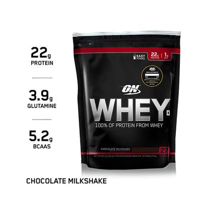 Optimum Nutrition (ON) 100% Whey Protein Powder - Chocolate Milkshake Flavour 1.85 lb - Whey Proteins