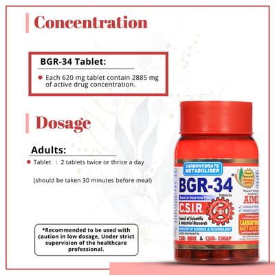 Aimil BGR-34 Tablet 100's - Diabetes Care (Ayush)