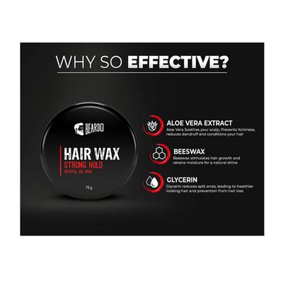 Beardo Crystal Gel Hair Wax - Strong Hold 75 gm - Hair Gels & Waxes