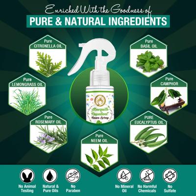 Mom & World Mosquito Repellent Room Spray (3+ Months) 100 ml - Mosquito Repellent