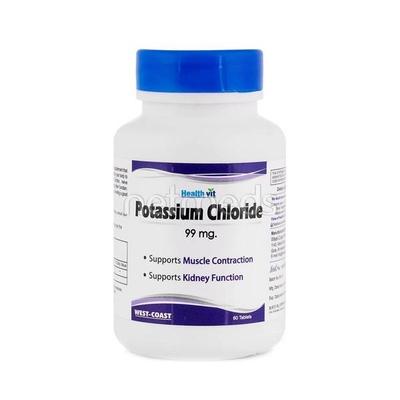 HealthVit Potassium Chloride 99 mg Tablets 60's - Calcium And Minerals
