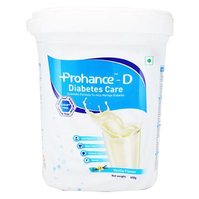 PROHANCE D DIABETES CARE SUGAR FREE VANILLA FLAVOUR Powder 400gm - Supplements-Ent