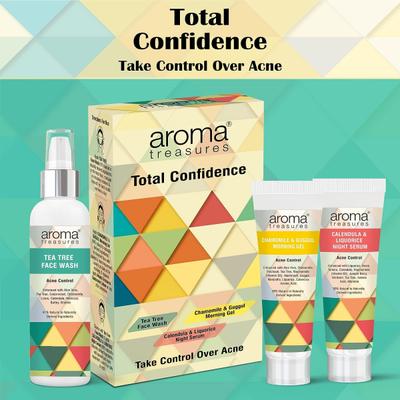 Aroma Treasures Total Confidence Kit (Face Wash, Gel & Night Serum) - Facial Kits