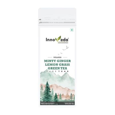 Innoveda Minty Ginger Lemon Grass Green Tea Whole tea leaves 100 gm - Teas