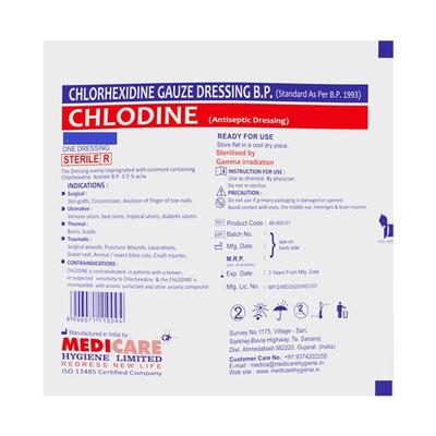 Medica Chlodine Chlorhexidine Gauze Dressing 10 cm x 10 cm 1's - Bandages & Dressings