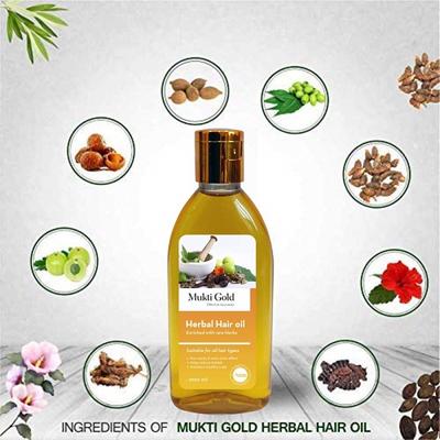Mukti Gold Herbal Hair Oil 200 ml - Hair Oils