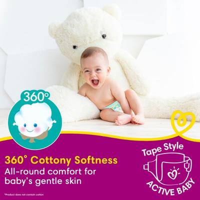 Pampers Premium Taped Active Baby Diaper Pants (S) 92's - Diapers & Wipes