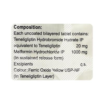 Tenligress M 20/1000mg Tablet 10'S - Diabetes-Ant