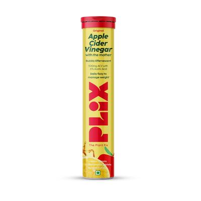 Plix Original Apple Cider Vinegar Effervescent Tablet - Lemon Masala (Pack of 4 x 15's) 1's - Apple Cider Vinegar - Acv