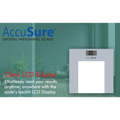 AccuSure Digital Weight Scale Glass - Health Monitoring Devices
