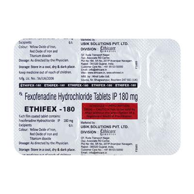 ETHIFEX 180 Tablet 10's - Allergies-Ant