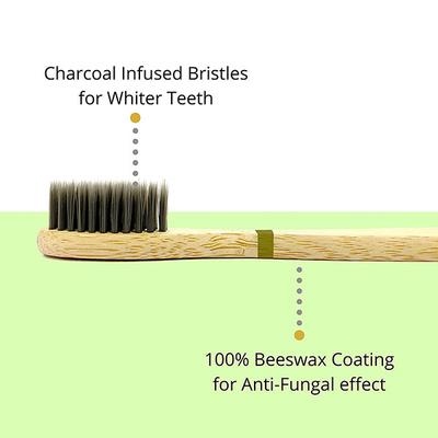Purexa Biodegradable Bamboo Soft Toothbrush - Charcoal (Pack of 2) - Toothbrushes