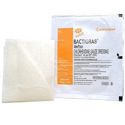 Smith & Nephew Bactigras Chlorhexidine Gauze Dressing (10 cm x 10 cm) - Bandages & Dressings
