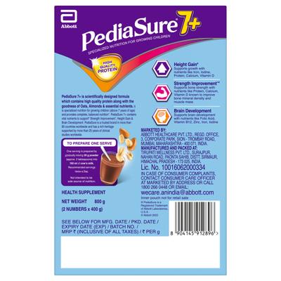 Pediasure 7Plus Health Drink Powder - Chocolate Flavour (Refill Box) 800 gm - Kids Nutrition