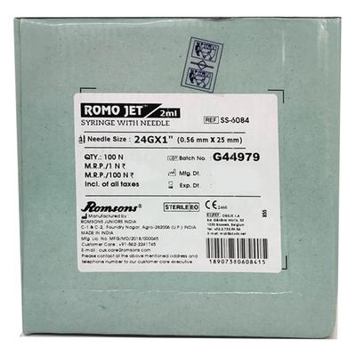 Romsons Romo Jet Syringe with Needle 2 ml (24G) (SS-6084) - Surgical Instruments
