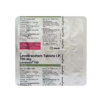Levesam 750mg Tablet 15'S (N) - Epilepsy/Convulsion-Ant
