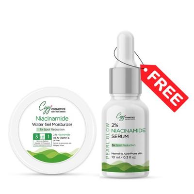 CGG Cosmetics 3 in 1 Niacinamide Water Gel Moisturizer + Free 2% Niacinamide Pearl Glow Face Serum 10 ml - Face Moisturizers