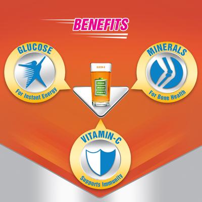 Glucon-D Instant Energy Powder - Tangy Orange (Jar) 400 gm - Energy Drinks