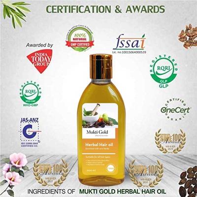 Mukti Gold Herbal Hair Oil 200 ml - Hair Oils