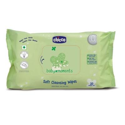 Chicco Baby Moments Soft Cleansing Wipes without Flip Cover 20's - Diapers & Wipes