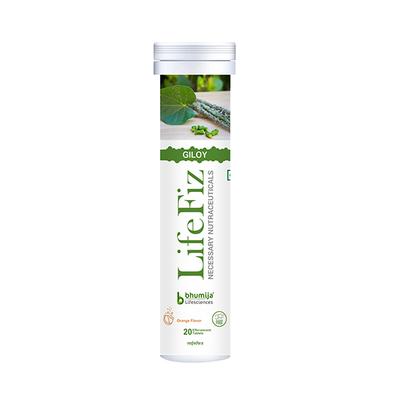 Bhumija Lifesciences Lifefiz Giloy Effervescent Tablet - Orange Flavour 20's - Giloy