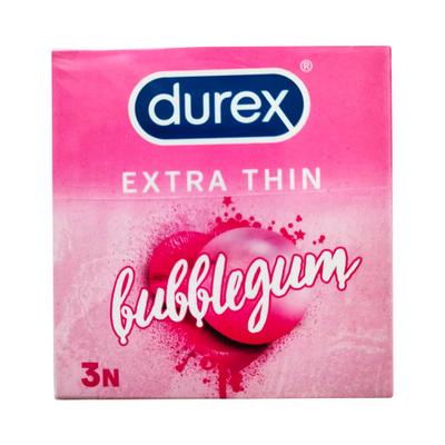 Durex Extra Thin Condoms - Bubblegum 3's - Plain/Flavoured Condoms